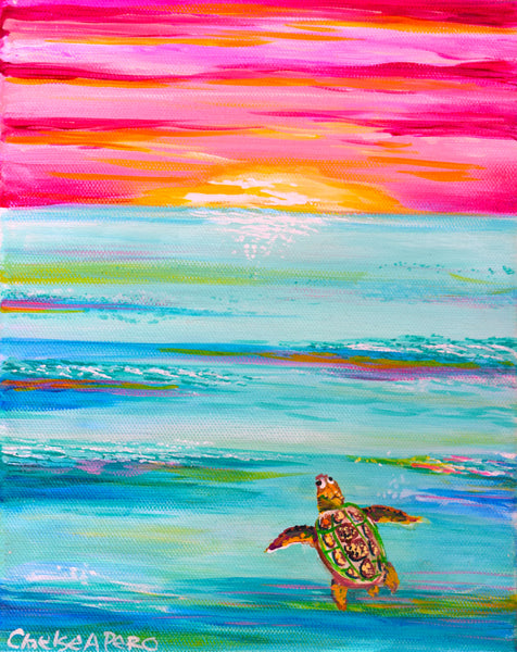 Original Pink Turtle Sunset