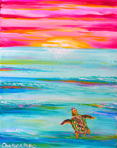 Original Pink Turtle Sunset